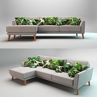 Modern Stylish Corner Sofa 3D model image 1 