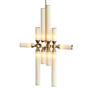 Elegant Golden Castle Pendant 3D model image 1 