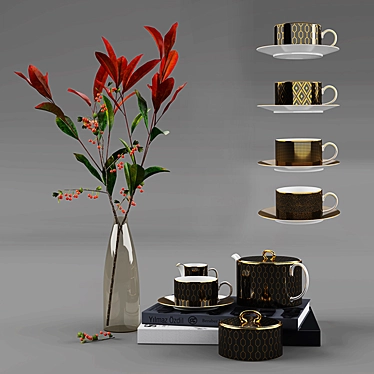 Elegant Wedgwood Arris Tea Set 3D model image 1 
