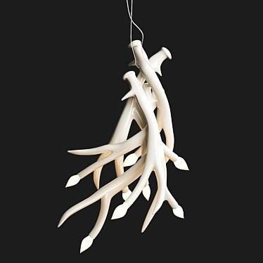 Elegant White Antler Chandelier 3D model image 1 