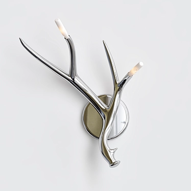 Chrome Antler Sconce: Roll & Hill 3D model image 1 