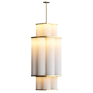 Elegant White and Brown Chandelier 3D model image 1 