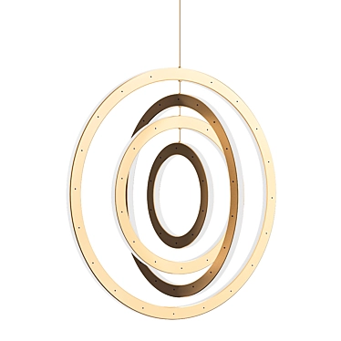 Brushed Brass Halo Chandelier 3D model image 1 