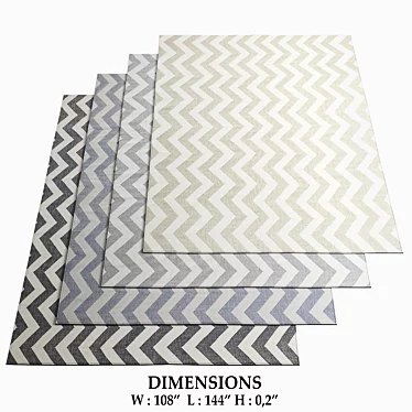 Distressed Chevron Flatweave Rug 3D model image 1 