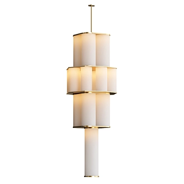 Elegant White Bauer Chandelier 3D model image 1 