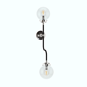 Visual Comfort Bistro Double Wall Sconce (Polished Nickel) 3D model image 1 