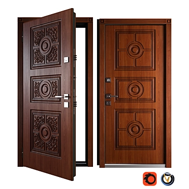 Mastino Trento Metal Entrance Door 3D model image 1 