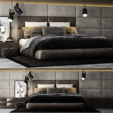 Dream Bed Headboard: Luxurious and Stylish by Poliform 3D model image 1 