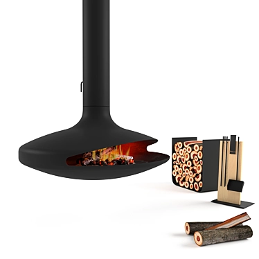Gyrofocus Fireplace: Central, Suspended, Rotating 3D model image 1 
