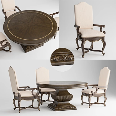 Elegance in Motion Dining Set 3D model image 1 