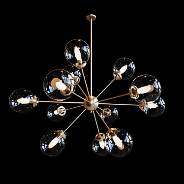 Modern 12-Light Sputnik Chandelier 3D model image 1 