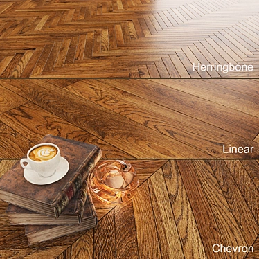 Oak Nugat Piccolo: Versatile Single-Texture Parquet 3D model image 1 