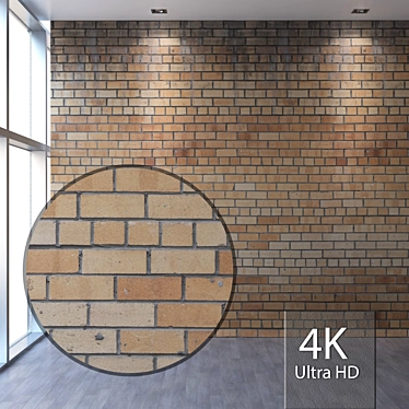 Seamless Yellow Brickwork Texture 3D model image 1 