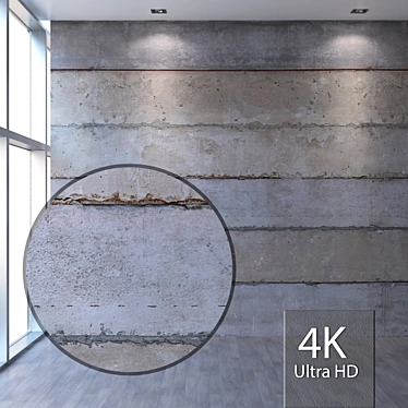 Seamless 4K Concrete Wall Texture 3D model image 1 