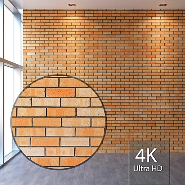 Seamless 4K Yellow Brickwork 3D model image 1 