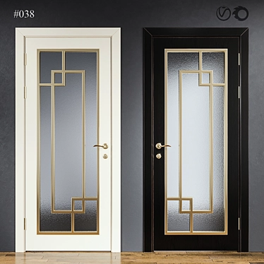 Classic Interior Door (10 Pieces) 3D model image 1 