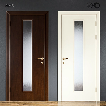 043 Interior Door: High-quality Materials & Stunning Textures 3D model image 1 