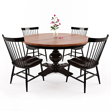 Elegant Round Dining Table 3D model image 1 