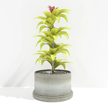 Decorative Metal Pot Plant 3D model image 1 