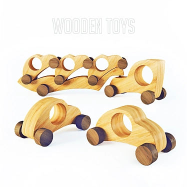 Handcrafted Wooden Toy Cars by Andrei Dobrodei 3D model image 1 