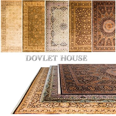 Luxurious Silk and Wool Carpets by DOVLET HOUSE (Set of 5) | Part 231 3D model image 1 