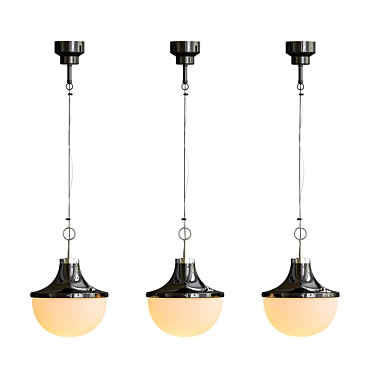 Vintage Industrial Pendant Light 3D model image 1 