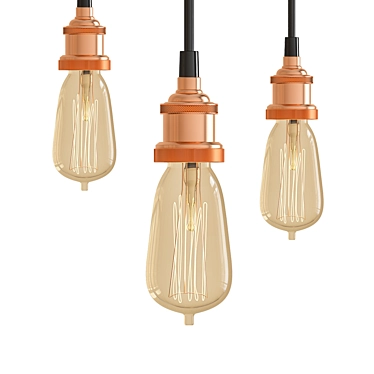 Vintage Edison Pendant Light 3D model image 1 