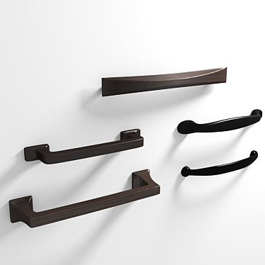 Elegant Cabinet Pull Set 3D model image 1 