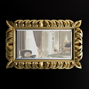 Modern Carved Frame Mirror 3D model image 1 