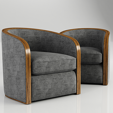 Luxury Savoy Tub Chair: Handcrafted British Design 3D model image 1 