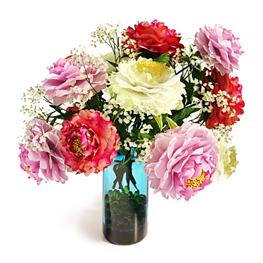  Elegant Peony Bouquet 3D model image 1 
