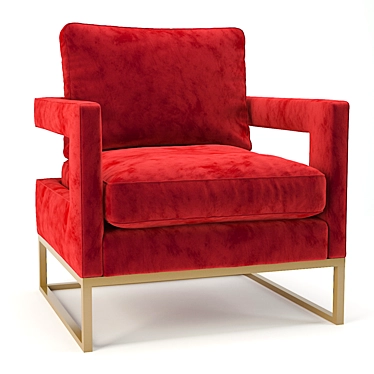Modern Velvet Armchair 3D model image 1 