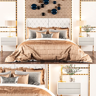 Fendi Montgomery Bed: Luxury and Elegance Combined 3D model image 1 
