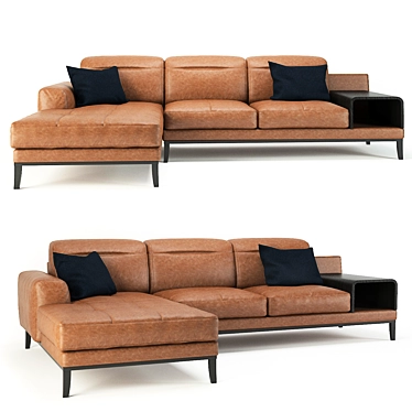 Cana Leather Sectional: Luxurious Comfort in Premium Vray Leather 3D model image 1 