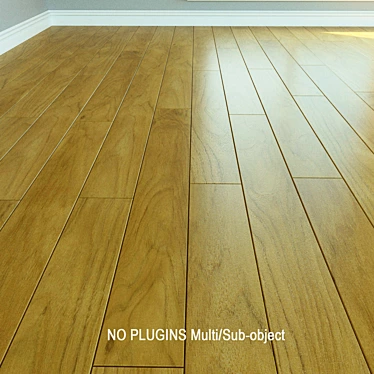 Title: Natural Teak Laminate Flooring 3D model image 1 