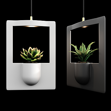 Plant-Inspired Pendant Lamp: Sleek & Stylish 3D model image 1 
