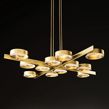 Luxury Square Chandelier in Montesquieu Bronze 3D model image 1 