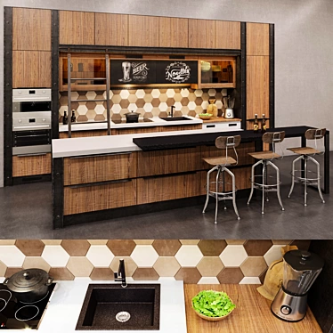 Virs Loft Two: Sleek and Stylish Kitchen 3D model image 1 