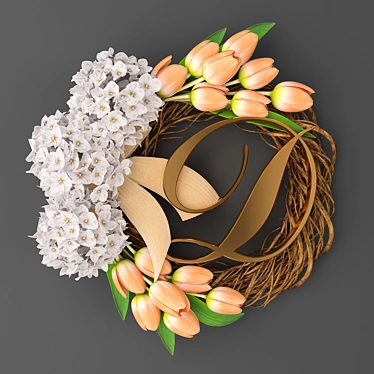 Delicate Christmas Wreath 3D model image 1 