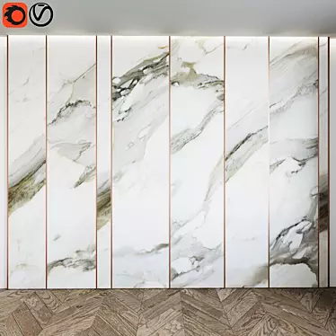 Aura Marble Wall Panel 3D model image 1 