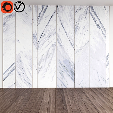 Lush White Ceramic Wall Tile: 120x250 cm 3D model image 1 