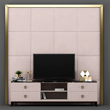 Art Deco TV Stand Set 3D model image 1 