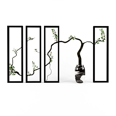 Artificial Plant & Frame 3D model image 1 