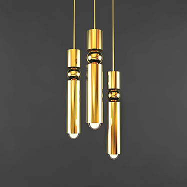 Luxurious Golden Chandelier 3D model image 1 