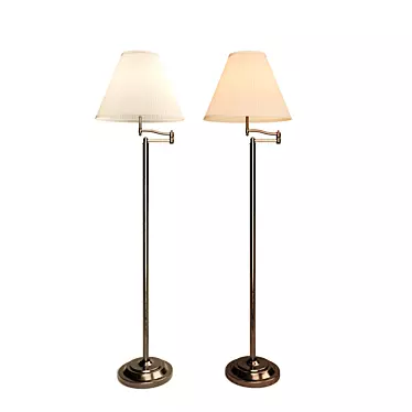 Modern Chrome Floor Lamp 3D model image 1 