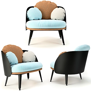 Nubilo Colors Armchair: Modern & Vibrant Addition to Any Space 3D model image 1 