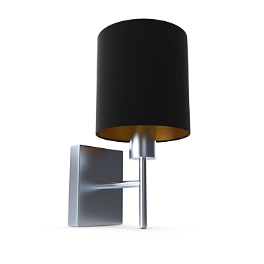 PASTERI Sconce: Elegant Nickel Matt and Black Textile Design 3D model image 1 