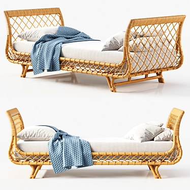 Serena & Lily Avalon Rattan Daybed 3D model image 1 