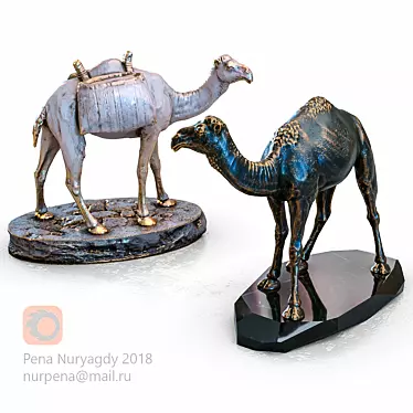 Central Asian Bactrian Camel Sculpture 3D model image 1 