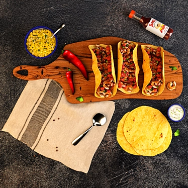 Delicioso Mexican Shrimp Tacos 3D model image 1 